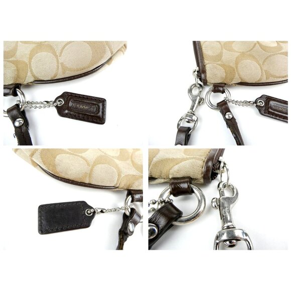 Coach Signature Khaki Brown Ashley Wristlet - Picture 10 of 12